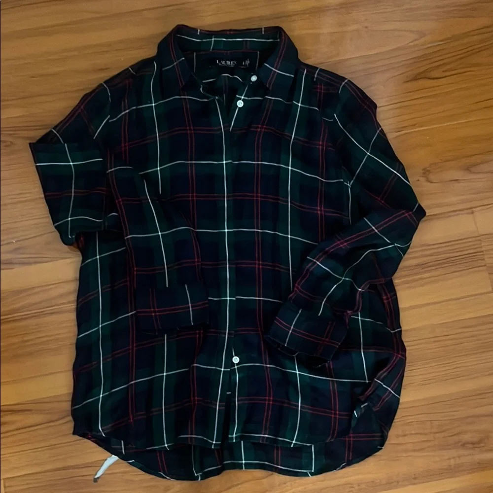 Ralph Lauren Dark Green and Red Plaid Shirt - Picture 4 of 7